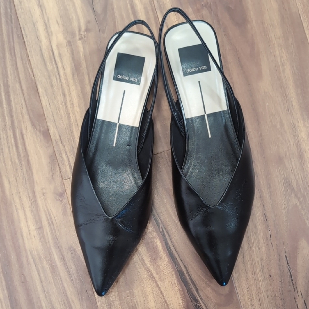 Dolce Vita Black Pointed Slingback Heels